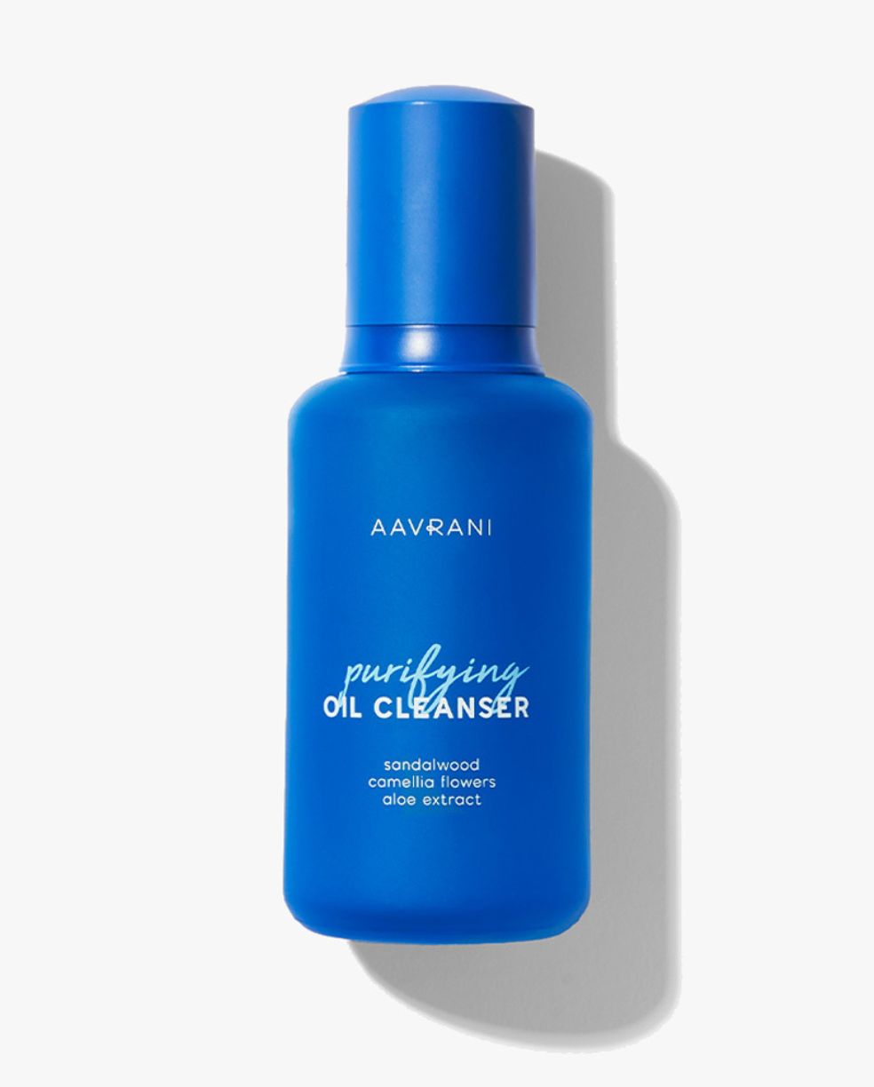 AAVRANI Purifying Oil Cleanser against grey background