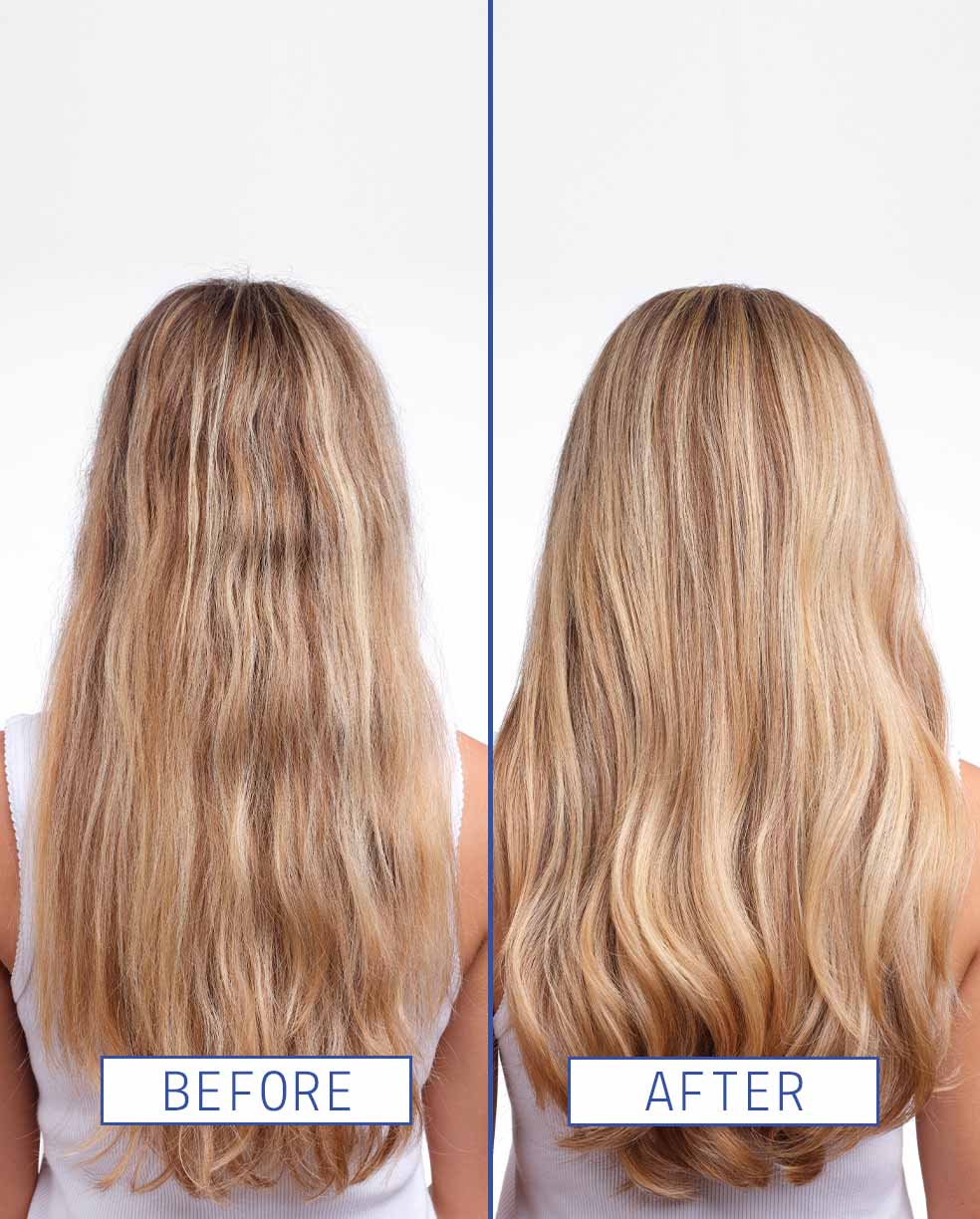 AAVRANI Intensive Repair Conditioning Hair Mask before and after on blonde hair