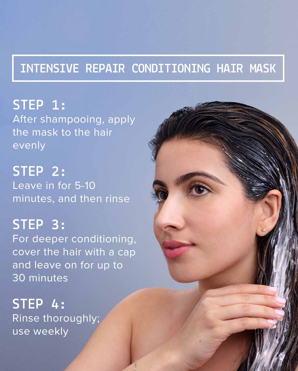 AAVRANI Intensive Repair Conditioning Hair Mask  how to use infographic
