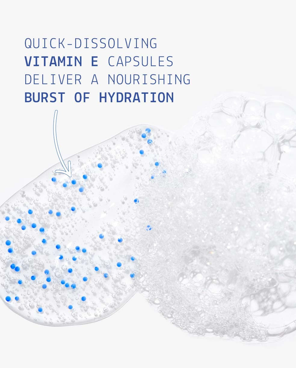 Infographic of Scalp Detox Jelly Cleanser's vitamin e beads